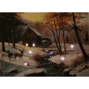 Картина с LED подсветкой: олени у ручья